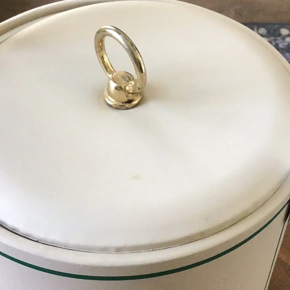 Vintage Georges Briard Green-winged Teal duck vinyl ice bucket from the 1970s.